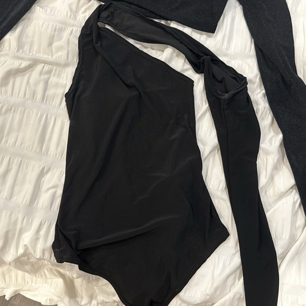 Black one shoulder top